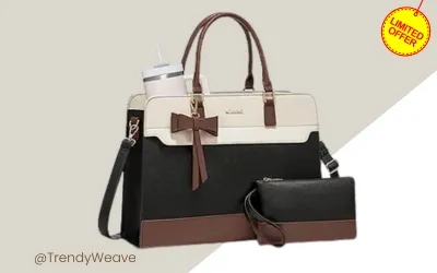 LOVEVOOK Laptop Tote Bag for Women, Leather Work Bag, Waterproof Business Teacher Bag